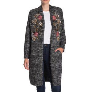 NEW ANTHROPOLOGIE Aratta Lady May Charcoal Wash Cardigan